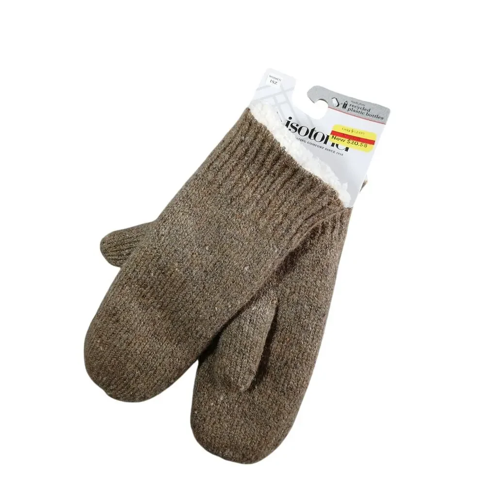 NEW Isotoner Gloves Womens One Size Oatmeal Lined A405K2